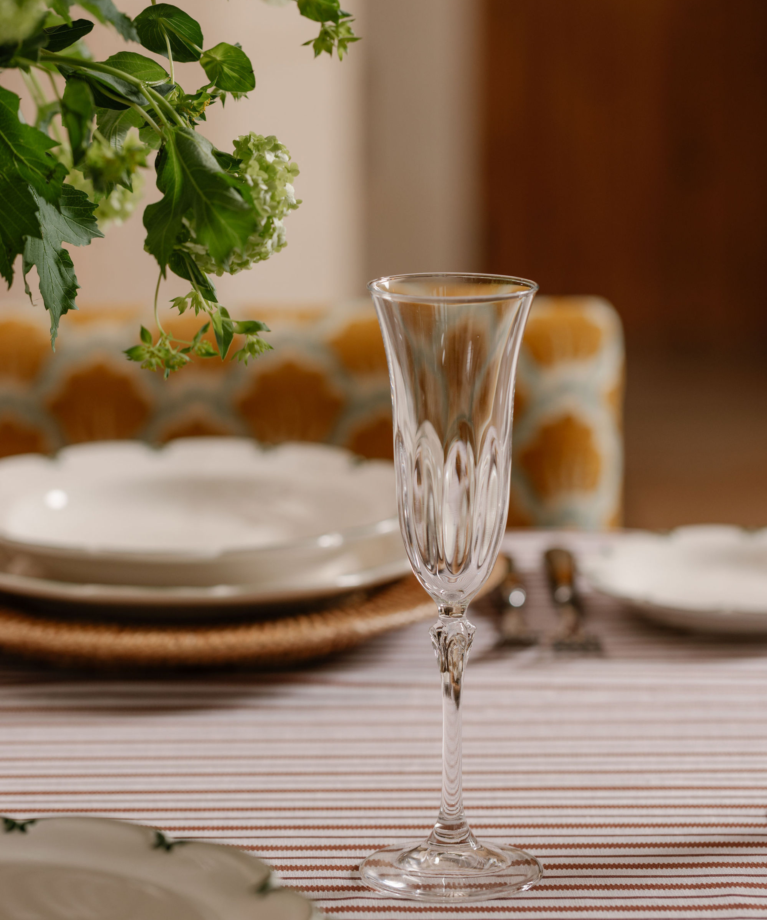 Set of 6 Daphne Optic Crystal Flutes
